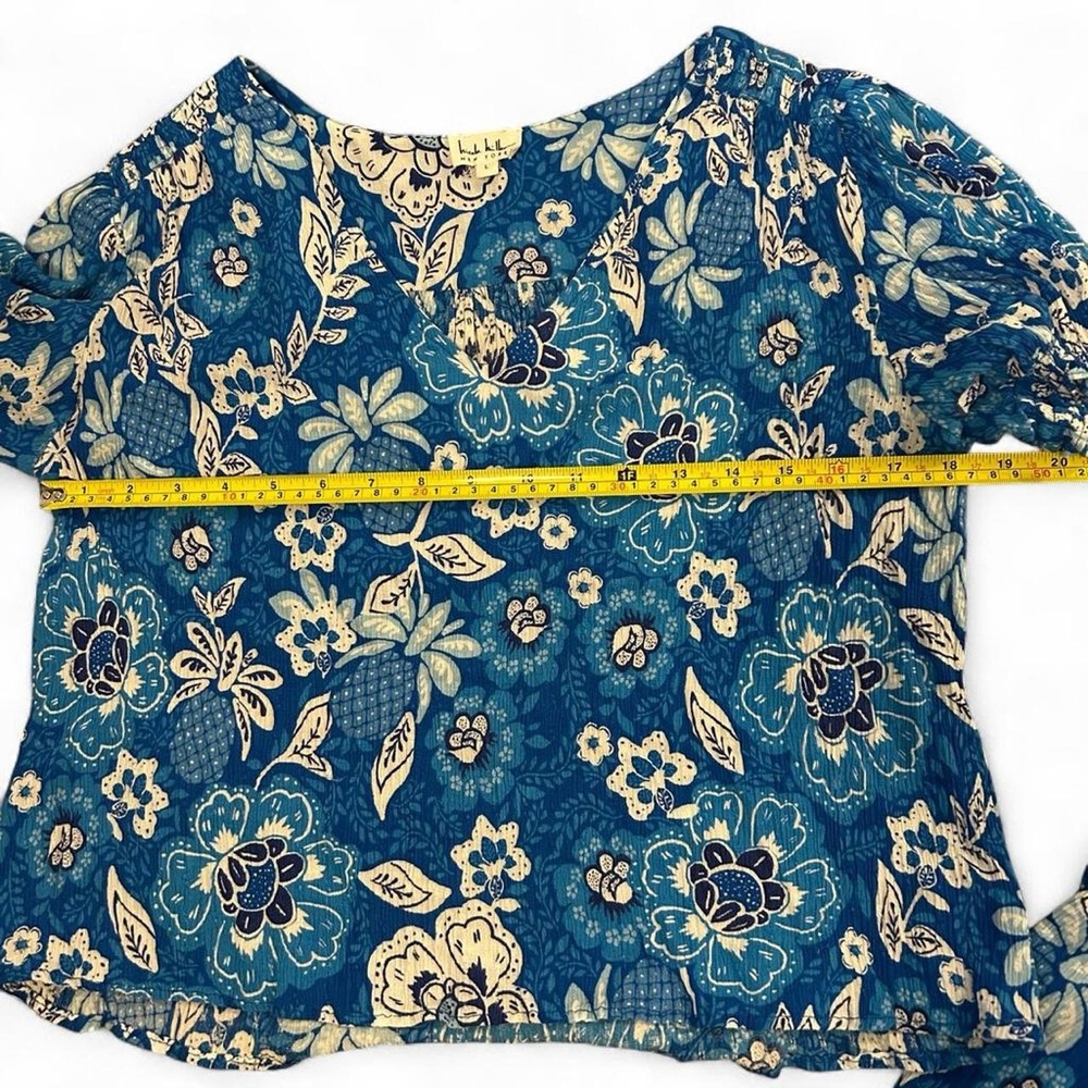Blue Floral Two-Piece Set Womens Large Top & Small Pants Resort Beach Pool - Picture 5 of 8